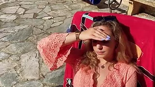 pov meeting, striptease, sextoy and blowjob  with chubby babe