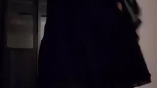 the girl takes off her dress and wants to play