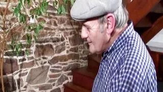 Sexy French teen getting her holes fucked while her grandpa is watching