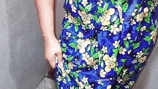 Cheeththa Dress Village Girl Showering in Bathroom