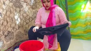 Village mother-in-law washing Clothes while son-in-law Gets Hot & tied Her hands & gave rough Fuck, when Wife was not at home