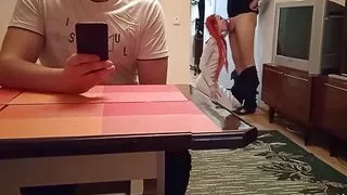 Risky sex. I get fucked next to my unsuspecting husband - porno_tempus