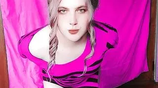 Stript Dance Show Pinky Dress Hot White Cute Femboy Housewife Crossdresser Babysitter Teen Model Yummy Gay Mtf Booty Shemale