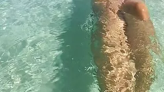 I float on water. Sunshine, blue sky, blue water and a fun bathing suit. I love it! ???? You don't need more than that. Maybe a