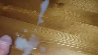 Cumshot on the kitchen table
