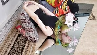 Man and Woman Kissing Themselves