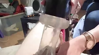 Caged Cock Teased and Denied Inside a Cock Sleeve