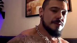 Fetish Sex, Leather, Muscle, Smoking, Solo, Tattoo