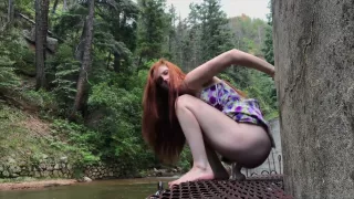 Redhead Real Orgasm On The Nature