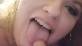 Sexy blonde bbw sloppy sucks hard cock deepthroat cum in mouth on face