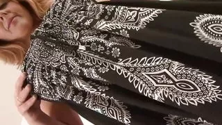 Busty mature with big tits in lingerie fingers her pussy while getting blacked