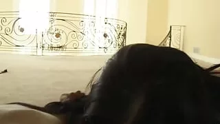 Two beautiful horny milfs are sharing a very big fat dick in this amazing interracial threesome action