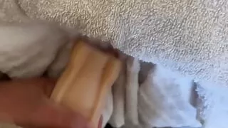 Full video - jerking off in my uniform and with boots on - shooting a load in some white briefs