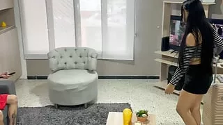 My stepsister arrives from her summer camp and I give her the fuck of her life