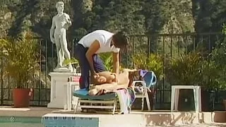 Hot and slim German babe giving her holes to a wild dude