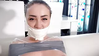 Aubrey - Mummification in Bondage Bound Tied And Gagged ( GagAttack.NL )