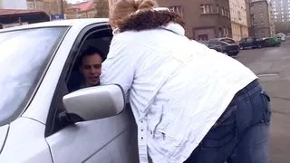 Blonde fatty picks dude up for hot sex