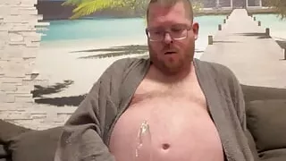 Lazily pissing from the sofa