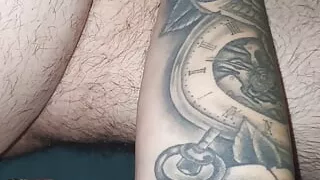 Step son enjoys step mom company by receiving a handjob in bed