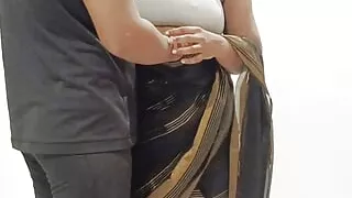 Indian step Mom changed the saree her step son at home