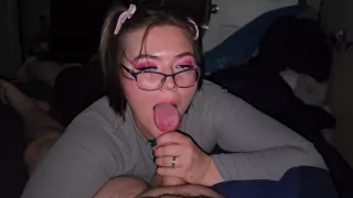 Gave Him Sexy Blowjob With Bows In My Hair And