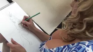 Huge natural tits lesbian signed up for a modeling job