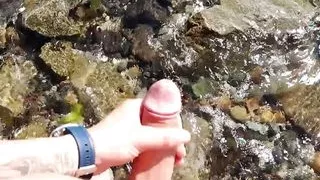 johnholmesjunior shooting massive cum load while on the white rock nude beach in front strangers