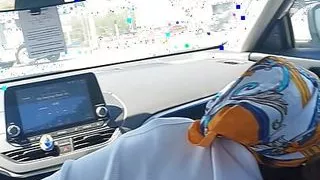 Sexy Ebony Giving Head At Stop Light (while She Is Driving)