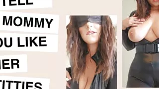 Big Boob Teacher in leather suit wants you to cum all over her body