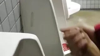 Johnholmesjunior flashing his monster cock in public mens vancouver park bathroom PT1