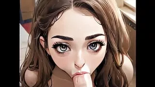 ASMR blowjob hentai anime loop - AI
