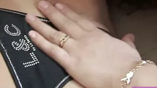 DELUXEDIVAS - Rhiannon spills a glass of champaign on Karmella's cloths then Karmella uses it as an excuse to get undressed and