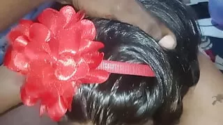 Party in the living room with naughty girl