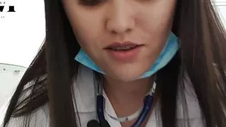 my doctor swallows all my cock in her office