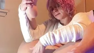 Stroke your cock while I play with my pussy