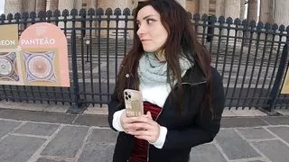 Big ass Italian girl met on the street, massaged in the sauna and anal fucked by 2 strangers