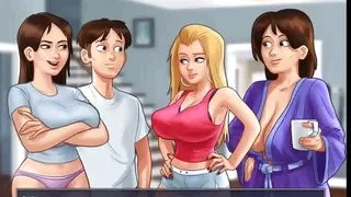 Summertime saga: two slutty cheerleaders doing naughty things in the house ep 88