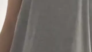 Sweetie slowly strokes herself in panties