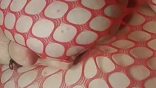 Boob slapping and spit