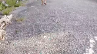 walking in panties on the street