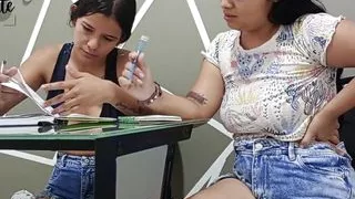 my college roommate celexxxte eats my pussy while we study