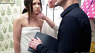 DEBT4k. Guy fucked wife letting debt collector drill her tight holes