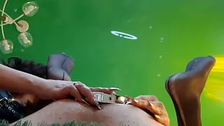 Anal Dilator. Amazing View! Dominatrix Nika Expands Her Slave's Anus and Pours Sperm Into It.