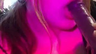 The bitch sweetly sucks dick