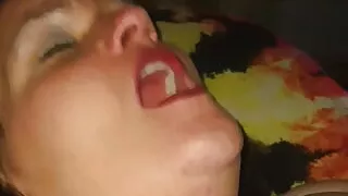 Facial expressions of sexy plumper during orgasms.