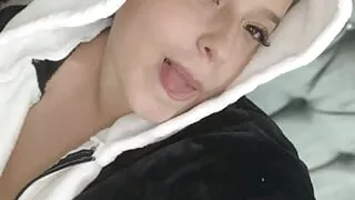 Mother massages and rinses her body in the shower very delicious