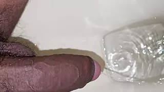 Indian teen cum and urinating. Indian men jerking in toilet