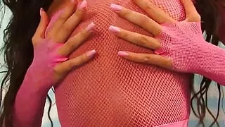 Tiny Titty Brunette Cofi Milan Caresses Her Meaty Pussy!