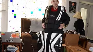 November 18 2023 - 13 boxes, 3 lead aprons, 2 hockey leggies, 1 full hockey set, a football chestie, hiviz police gear & more