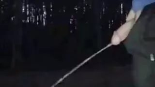 Outside pissing backyard
